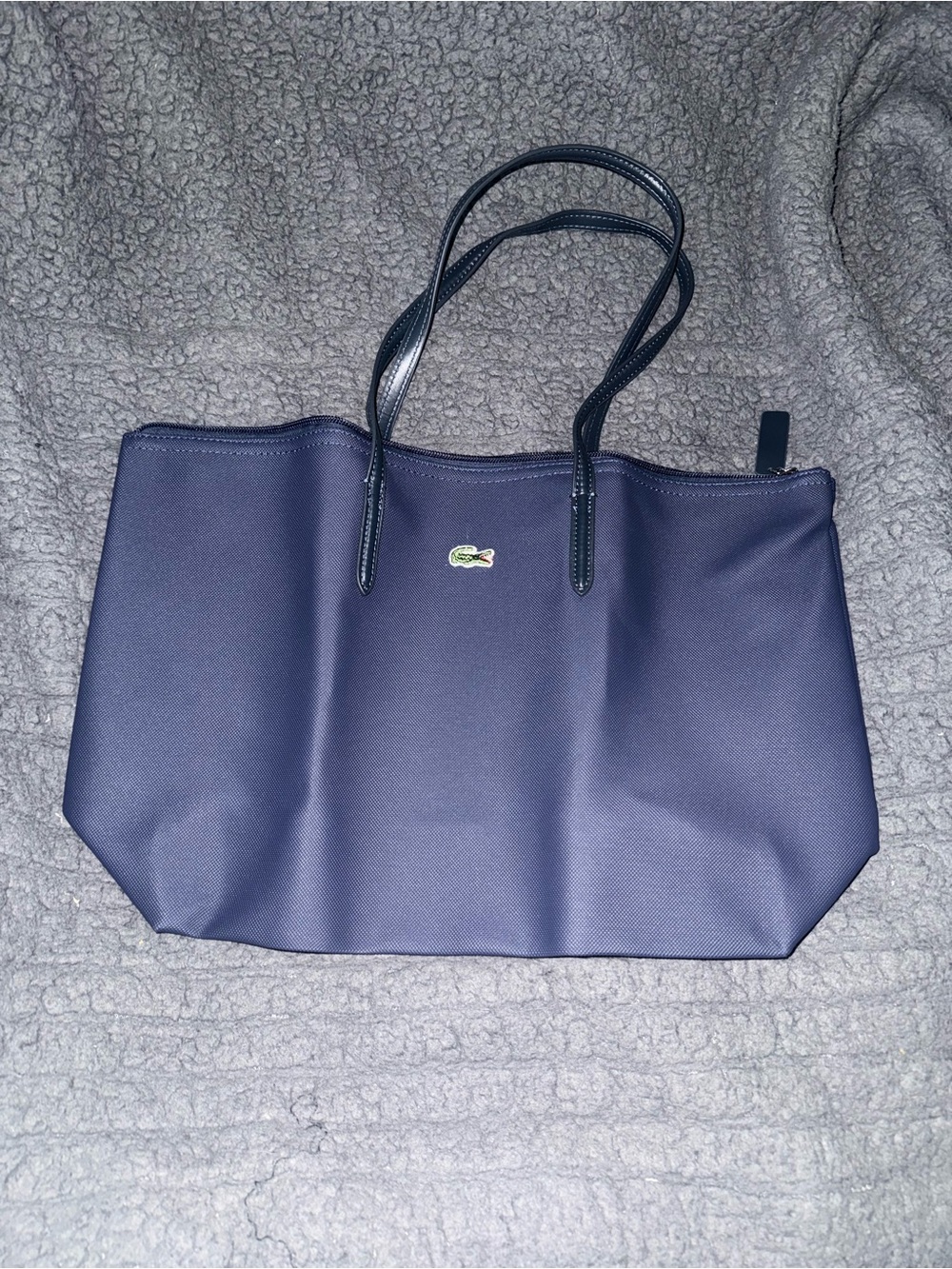 Lacoste Dark Navy Tote with Crocodile Logo